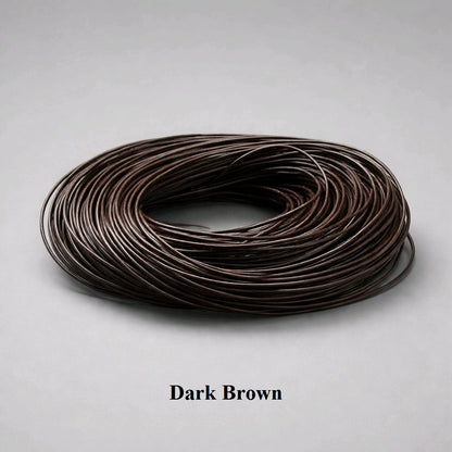 2mm dark brown round leather cord; espresso-coloured genuine cowhide string for professional-grade wrap bracelets and leather-bound chokers