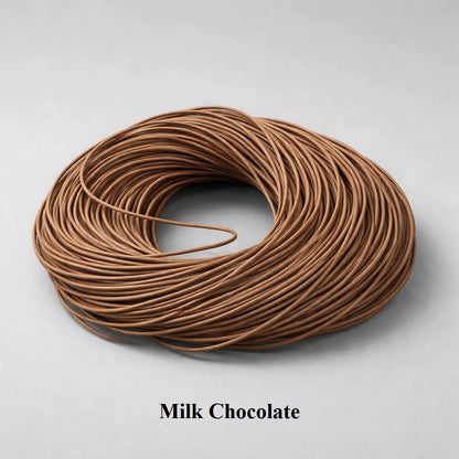 2mm milk chocolate leather cord; medium brown genuine cowhide thread for jewellery making, beaded necklaces, and durable bag lacing