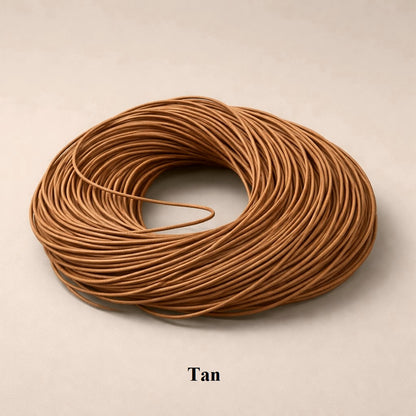 2mm tan round leather cord; premium light brown cowhide lacing for boho-chic bracelets, dreamcatchers, and artisanal craft accents