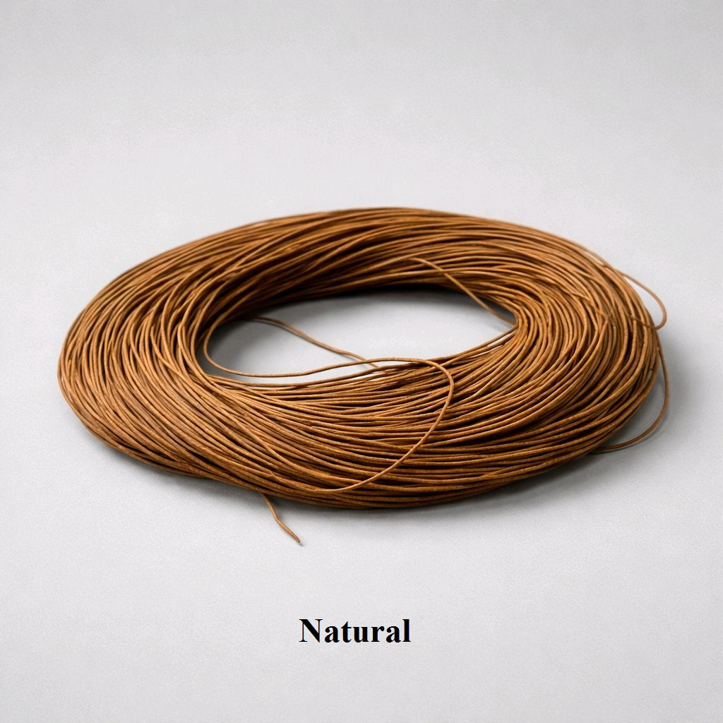 1mm natural round leather cord; 100% genuine cowhide thread for minimalist jewellery, rustic dreamcatchers, and organic-style beading