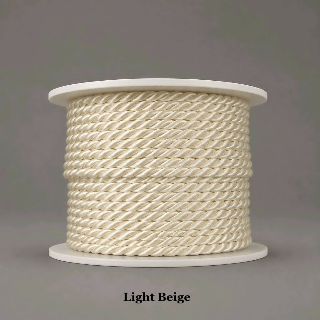 Light beige 3.5mm twisted cord, natural tone for bohemian jewellery making and textile trimming