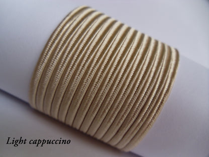 Light cappuccino soutache cord, flexible 3mm trim for earth-toned statement earrings and necklaces