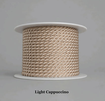 Light cappuccino 3.5mm twisted cord, soft neutral rope for handmade bags and boho style home accessories