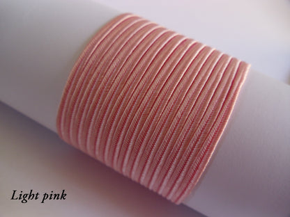 light pink 3mm soutache, premium Czech viscose for floral-inspired beadwork and bridal fascinators
