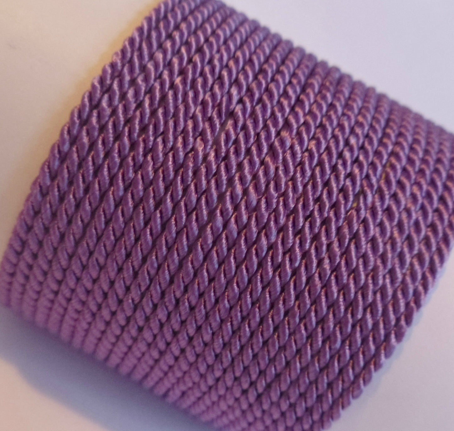 3.5mm light violet twisted cord; soft lavender-toned rope for ethereal jewellery designs and dainty gift wrapping