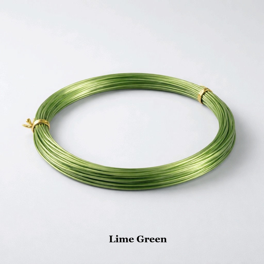 Lime green 1mm aluminium wire, bright 18 gauge anodized craft wire for vibrant DIY jewellery and floral design