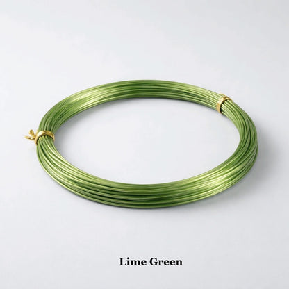 Lime green 1mm aluminium wire, bright 18 gauge anodized craft wire for vibrant DIY jewellery and floral design