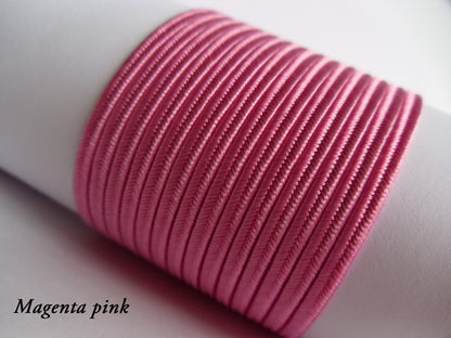 Magenta pink vibrant soutache, 3mm bold pink trim for statement jewellery and high-fashion accents