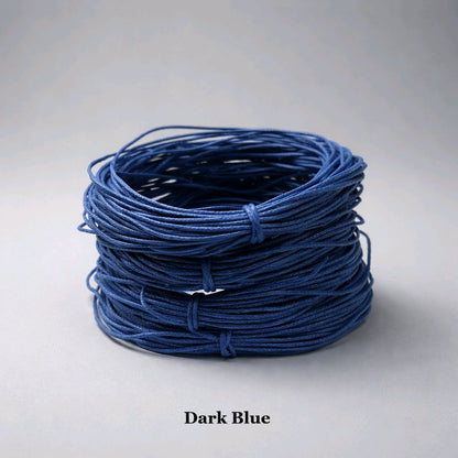 1mm dark blue waxed cotton cord; deep navy polished beading thread for professional garment repair and classic jewellery.