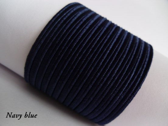 Classic navy blue soutache braid, 3mm professional-grade viscose cord for traditional military-style embellishments, elegant evening jewellery, and refined tailoring