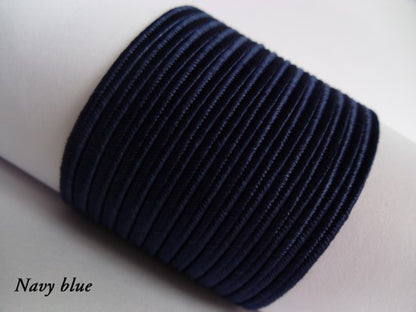 Classic navy blue soutache braid, 3mm professional-grade viscose cord for traditional military-style embellishments, elegant evening jewellery, and refined tailoring