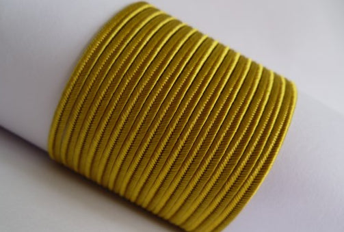 Old gold metallic-style viscose soutache, 3mm flat braid for royal military-style frogging and jewellery