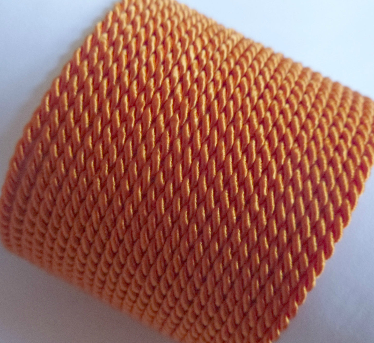 mm orange twisted cord; vibrant tangerine braided rope for energetic fashion accents and unique handmade pendants
