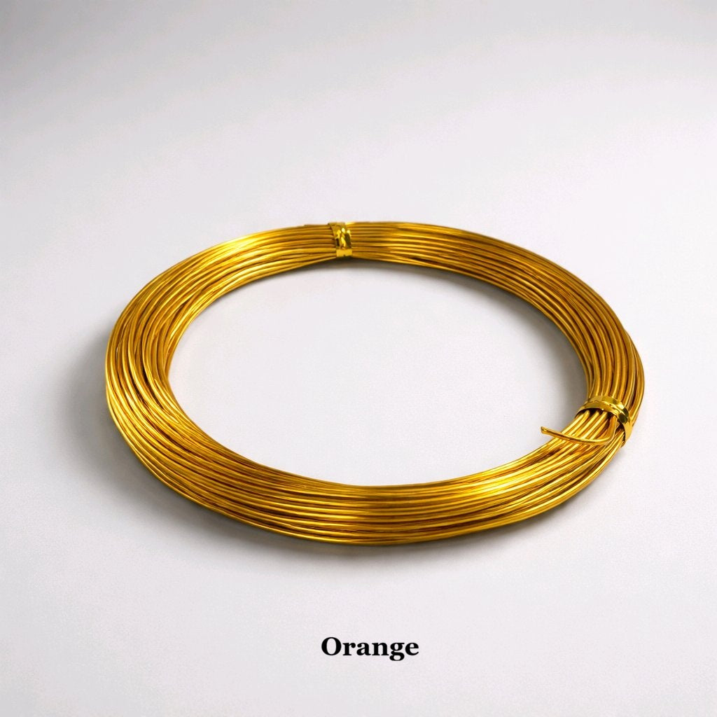 Vibrant orange 1mm aluminium wire, flexible 18 gauge anodized craft wire for autumn crafts and beading