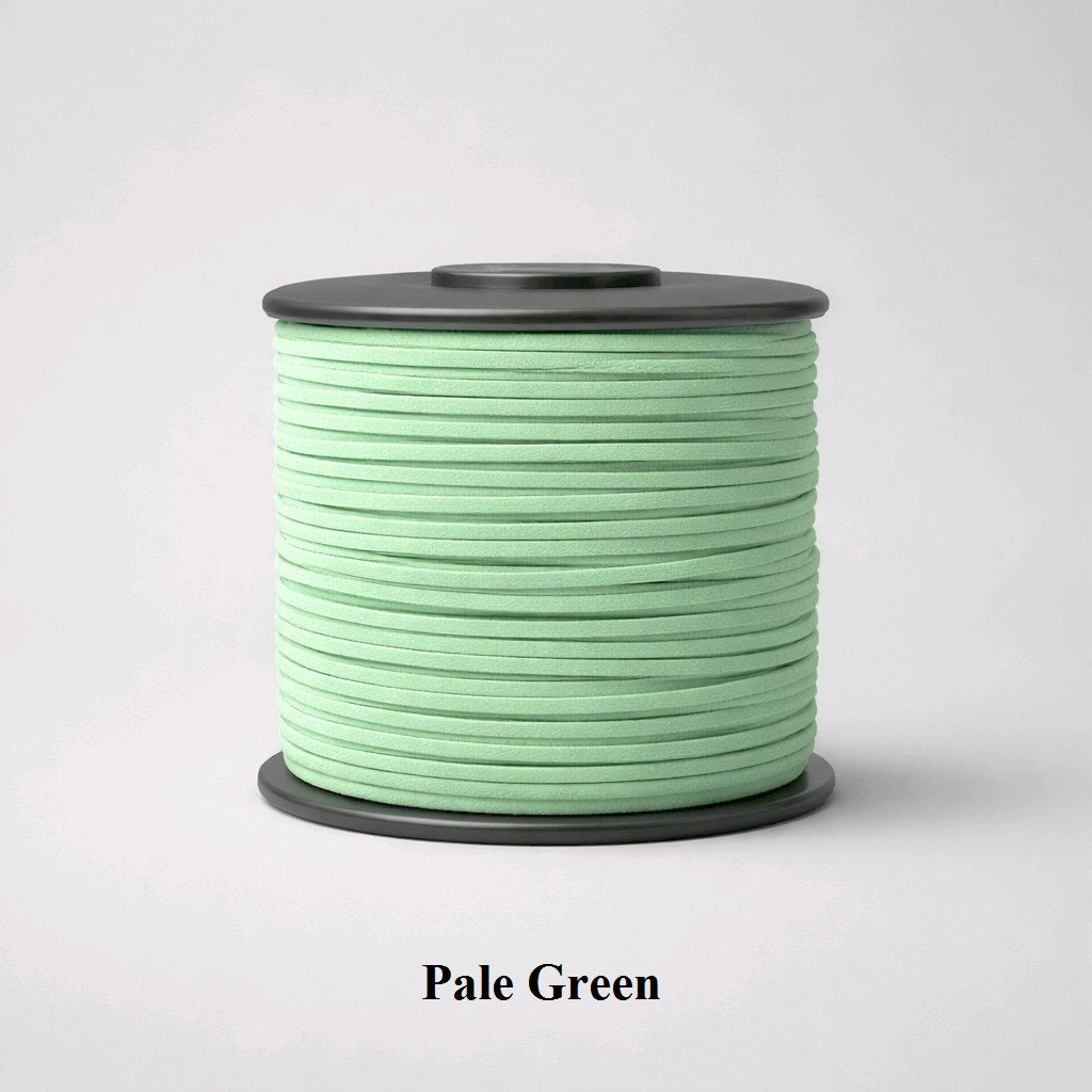 3mm pale green faux suede flat cord; light sage synthetic leather thread for organic-style bracelets and bags accessories