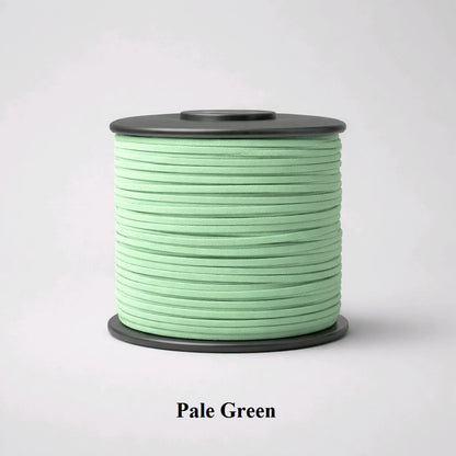 3mm pale green faux suede flat cord; light sage synthetic leather thread for organic-style bracelets and bags accessories