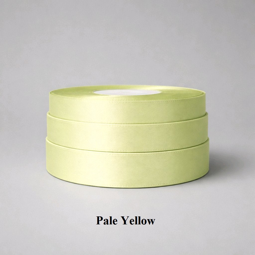 6mm pale yellow satin ribbon; soft pastel yellow ribbon for spring-themed favors and dainty hair accessories