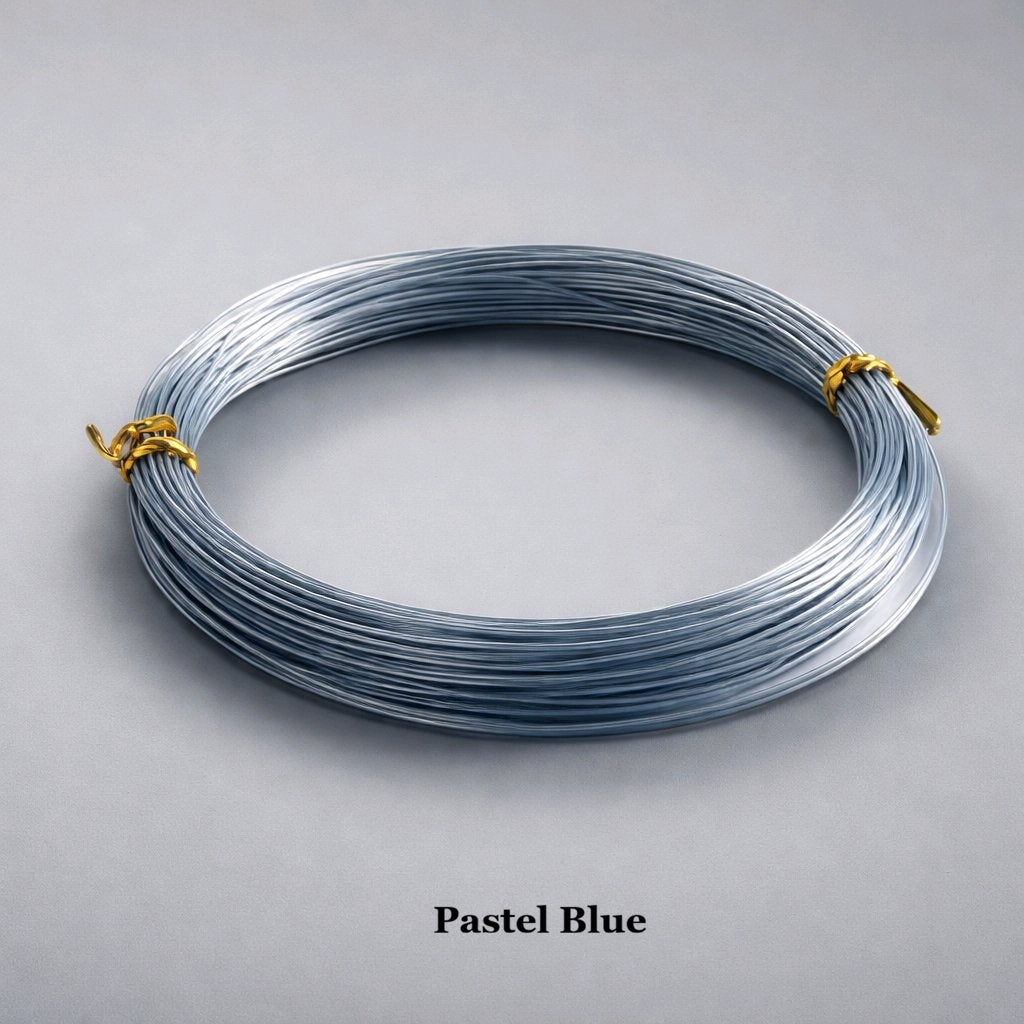 Pastel blue 1mm aluminium wire, light 18 gauge tarnish-resistant craft wire for delicate baby crafts and beading