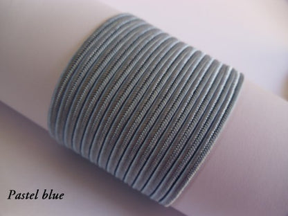 Pastel blue baby blue soutache, soft 3mm viscose braid for delicate jewellery and nursery decor accents