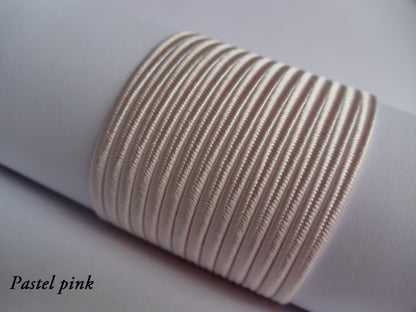 Pastel pink soutache braid, soft baby pink viscose cord for romantic jewellery and children’s accessories
