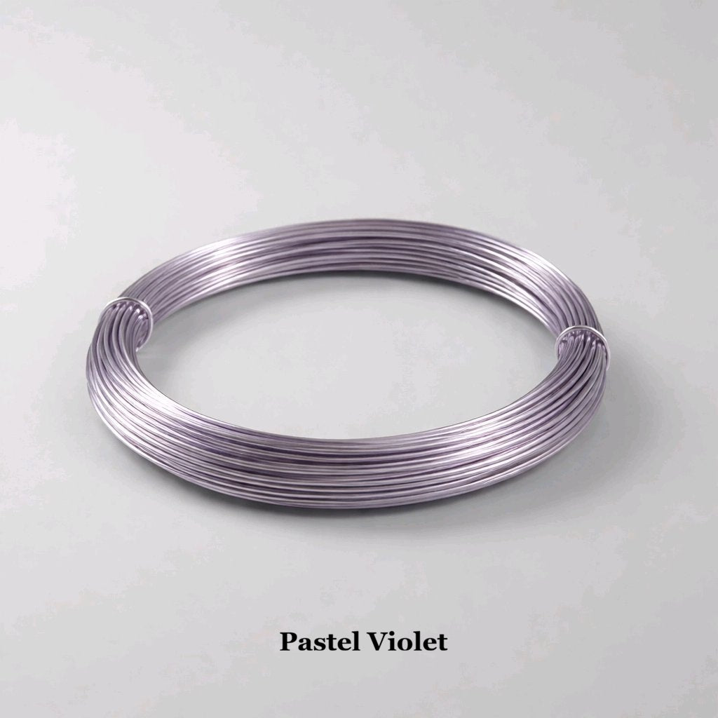 Pastel violet 1mm aluminium wire, light purple 18 gauge flexible wire for delicate craft and beading projects