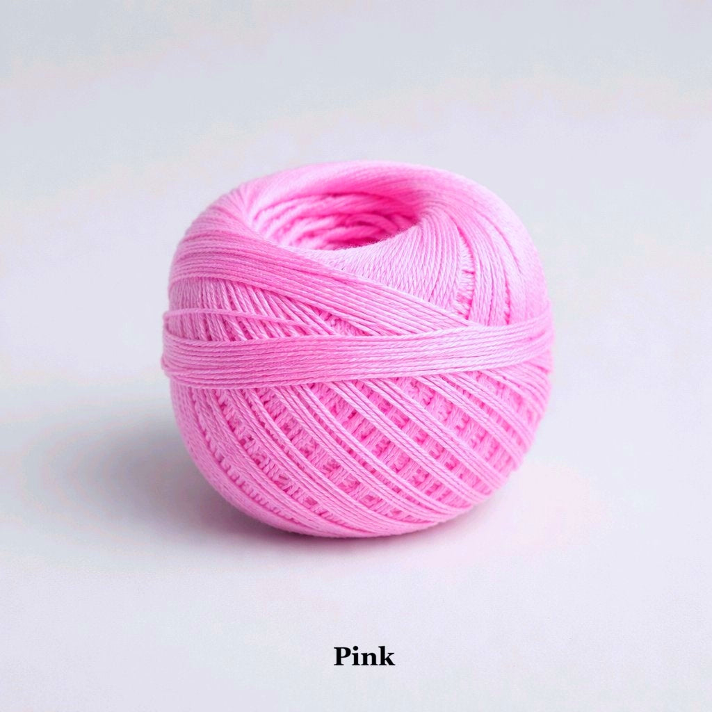 Pink size 10 mercerized cotton crochet thread ball for delicate lace and jewellery making
