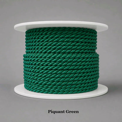 christmas - toned piquant green 3.5mm twisted cord for earthy jewellery making and natural home styling