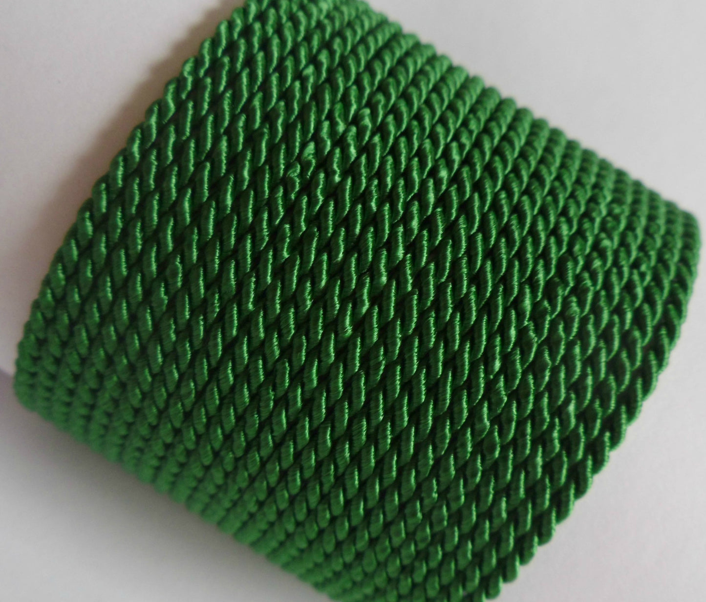 2mm piquant green twisted cord; unique olive-toned rope for organic-style crafts and textural soutache designs