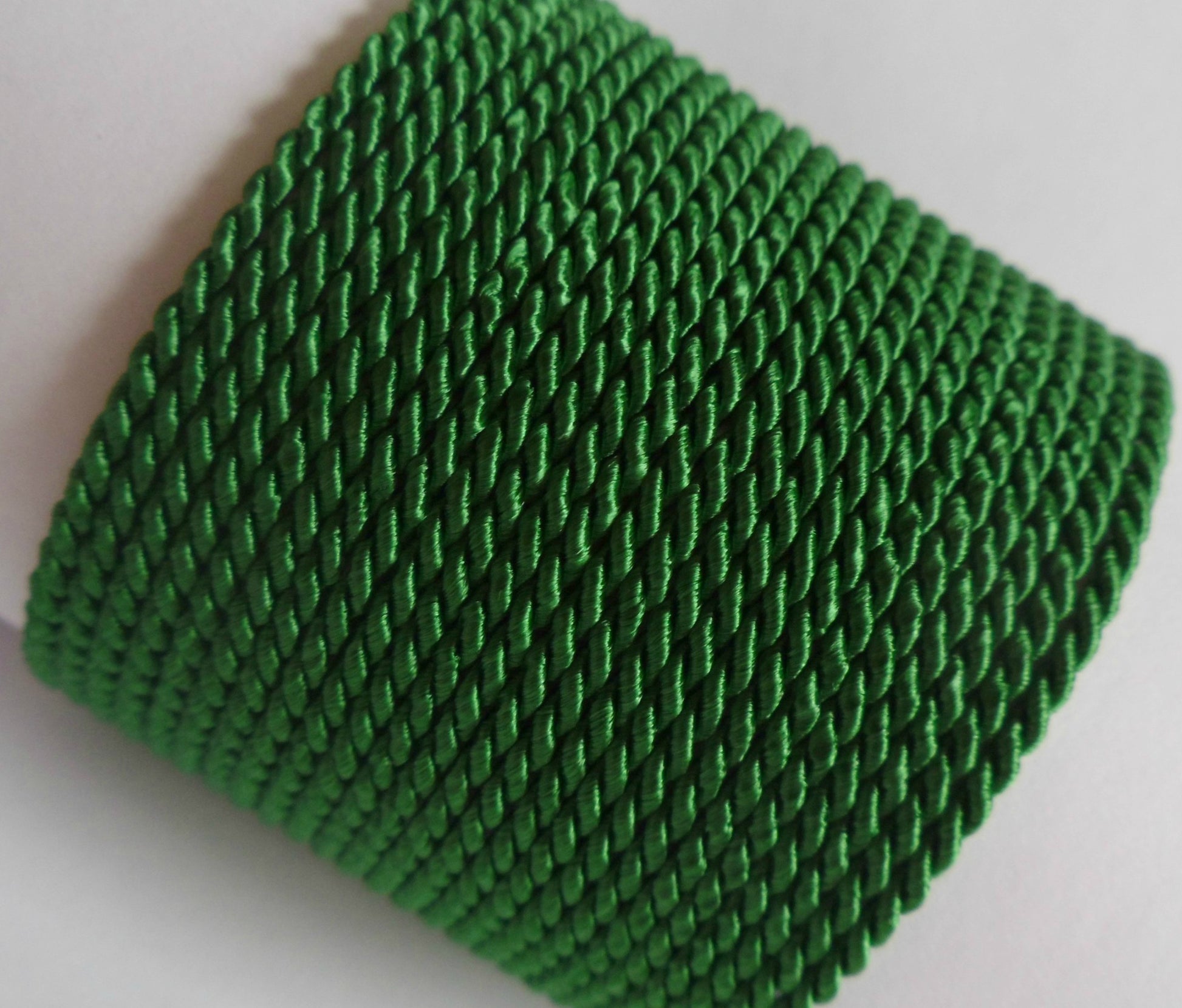 2mm piquant green twisted cord; unique olive-toned rope for organic-style crafts and textural soutache designs