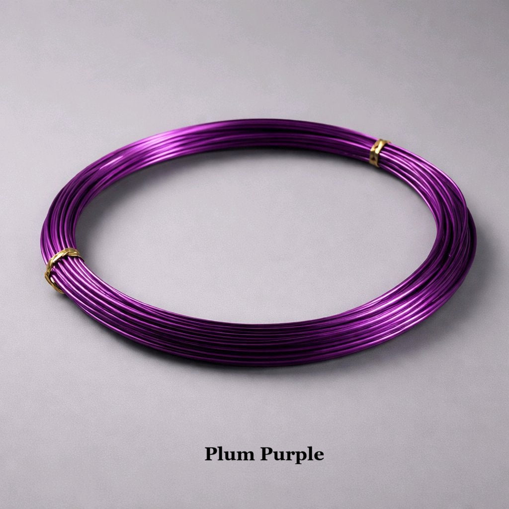 Dark plum purple 0.8mm aluminium wire, rich 18 gauge anodized wire for sophisticated wire art and crafts