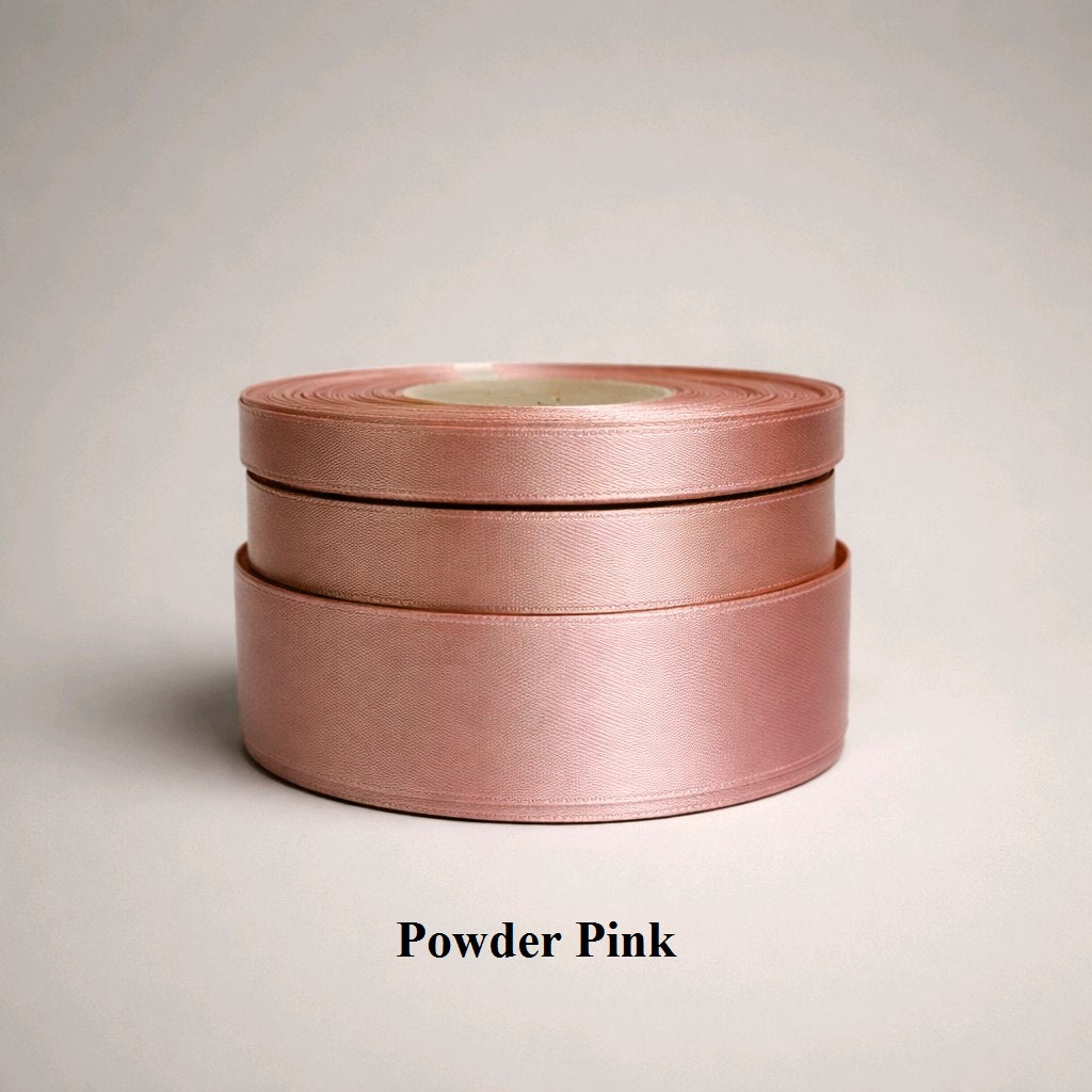 6mm powder pink satin ribbon; soft glossy-look pink polyester for subtle stationery details and dainty bows