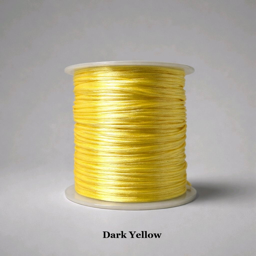 1mm dark yellow rattail cord; golden-hued silky nylon thread for traditional Chinese knotting and harvest-themed crafts