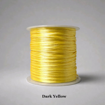1mm dark yellow rattail cord; golden-hued silky nylon thread for traditional Chinese knotting and harvest-themed crafts