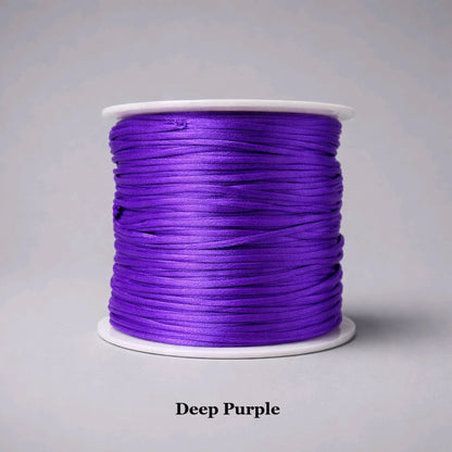 1mm deep purple rattail cord; royal purple silky nylon thread for elegant drawstring bags and luxury jewellery, phone chain