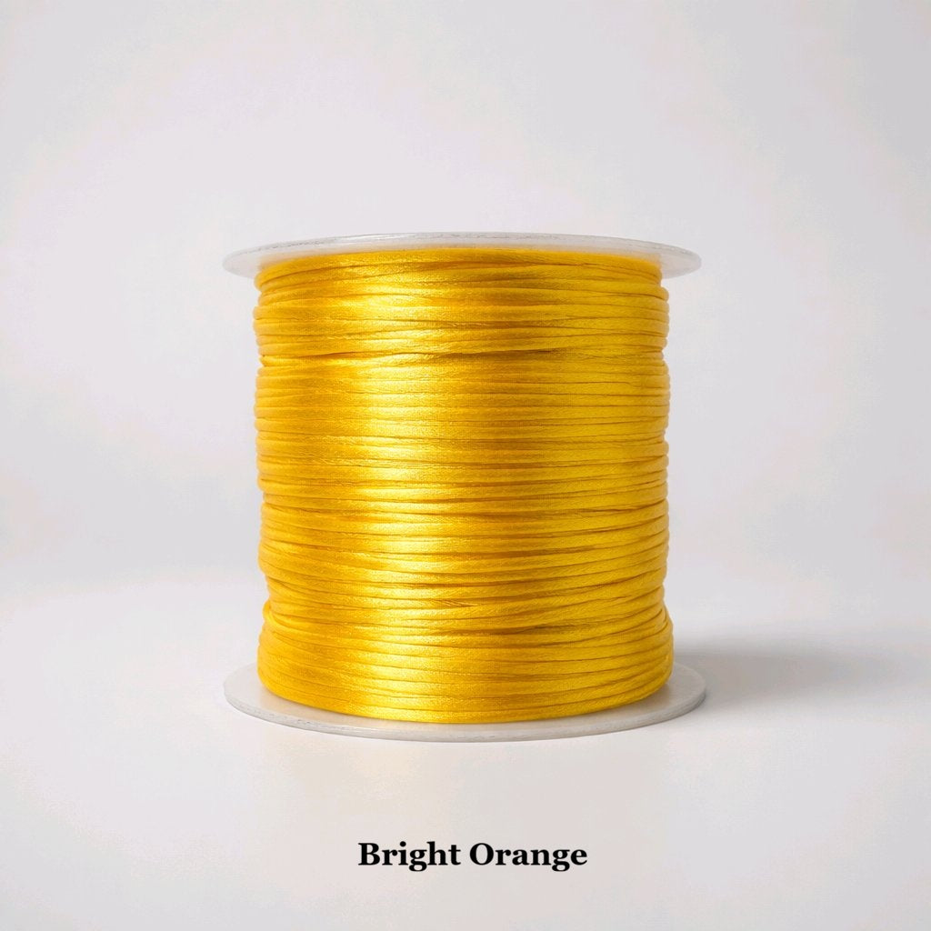 1mm bright orange rattail cord; high-visibility silky nylon cord for neon-themed Shamballa bracelets and summer accessories