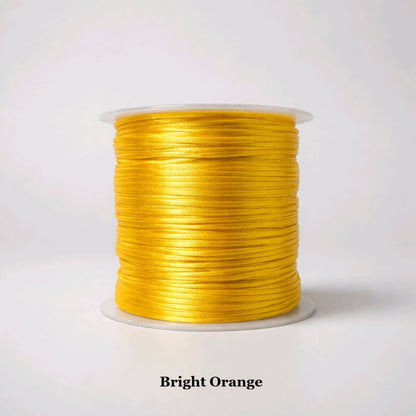 1mm bright orange rattail cord; high-visibility silky nylon cord for neon-themed Shamballa bracelets and summer accessories