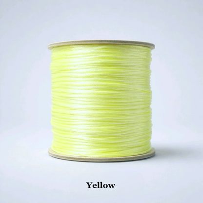 1mm bright yellow satin nylon cord; vibrant rattail string for Kumihimo braiding and cheerful handmade tassels. for summer