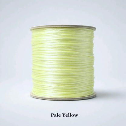 1mm pale yellow rattail satin cord; silky nylon string for spring-themed friendship bracelets and delicate micro-macramé jewellery