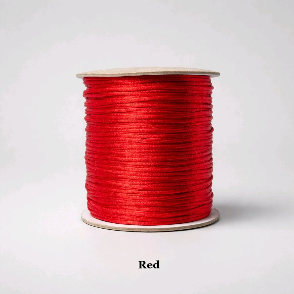 1mm red rattail satin cord; classic scarlet nylon string for Chinese New Year knotting and Valentine's Day jewellery