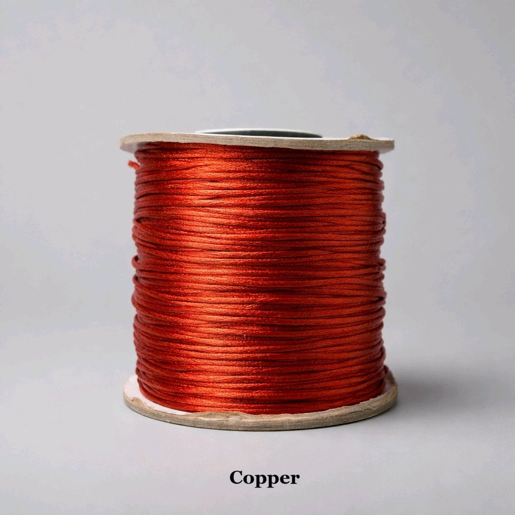 1mm copper satin cord; rich metallic bronze-toned rattail string for rustic jewellery and sophisticated fiber arts