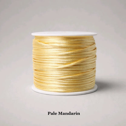 1mm pale mandarin satin cord; soft peach-orange rattail string for boutique gift wrapping and beaded jewellery designs