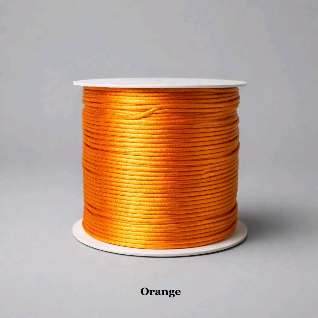 1mm classic orange satin cord; durable 1mm nylon string for decorative drawstrings and vibrant macramé knots and keyrings