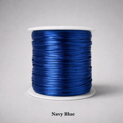 1mm navy blue rattail cord; dark professional-grade nylon string for formal garment repair and classic drawstring bags