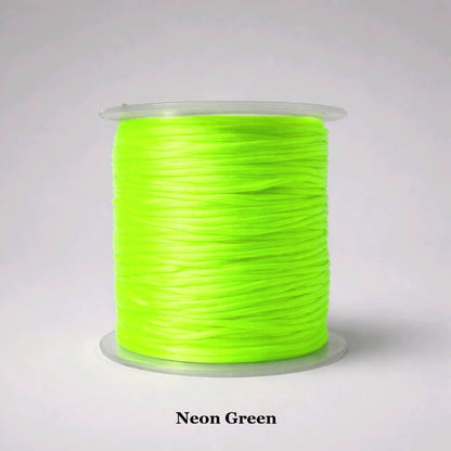 1mm neon green satin cord; fluorescent 1mm rattail string for high-visibility crafts and modern jewelry, summer fashion