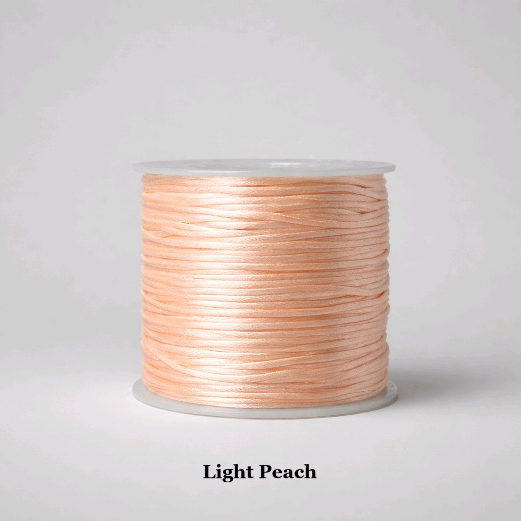1mm light peach satin cord; soft sunset-toned rattail string for bridal stationery and summer jewellery
