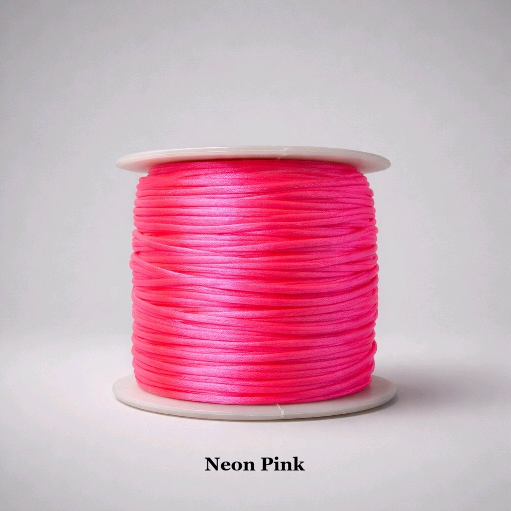 1mm neon pink rattail cord; fluorescent pink 1mm nylon string for rave accessories and bold craft projects