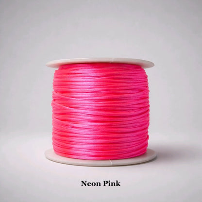 1mm neon pink rattail cord; fluorescent pink 1mm nylon string for rave accessories and bold craft projects