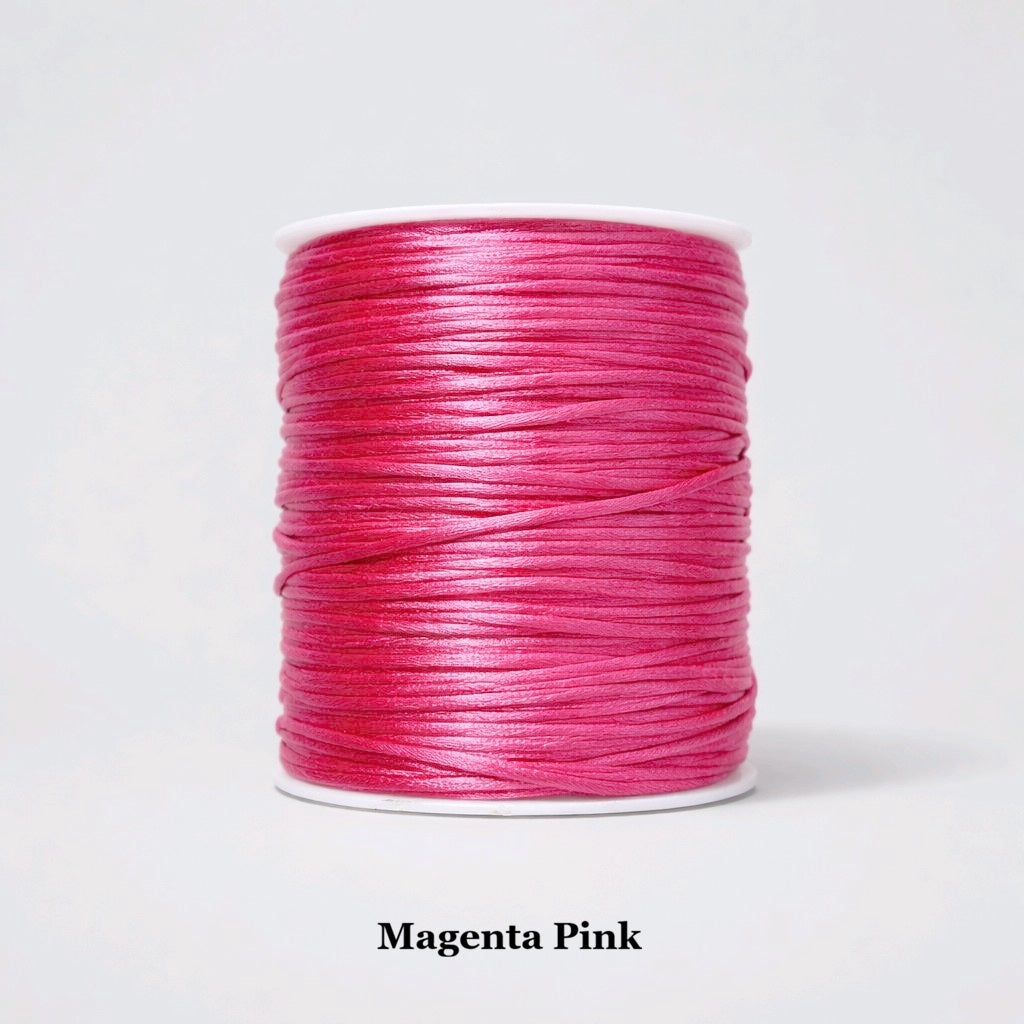 1mm magenta pink rattail cord; rich berry-toned silky nylon thread for bold Kumihimo braids and jewellery tassels