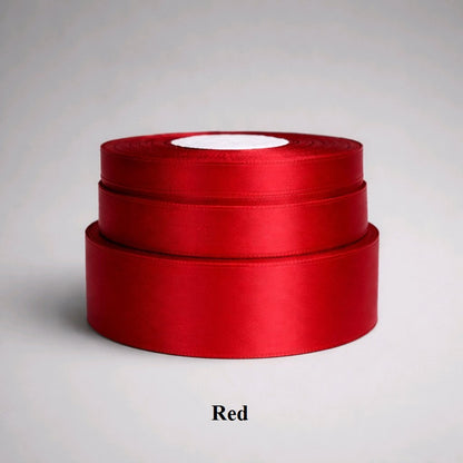 6mm classic red single-sided satin ribbon; 32m reel for Christmas gift wrapping and traditional wedding favors