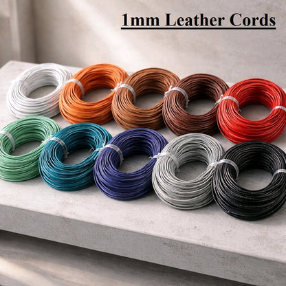 1mm leather cord, round leather string, genuine cowhide cord, jewellery leather lacing, 100% genuine leather, cowhide cord, natural leather thread., Leather beading cord, cord for wrap bracelets, leather necklace string, dreamcatcher materials